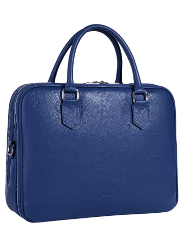 Cluty Aktentasche echt Leder in blau