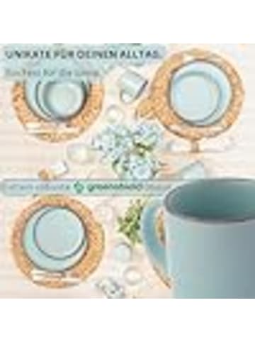 Sänger 4-tlg. Kaffeebecher Set Bombay Breeze in Hellblau aus Steingut