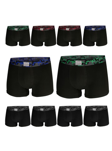 Luca David Boxershorts 7er Pack in Schwarz / Bund fleckentarn