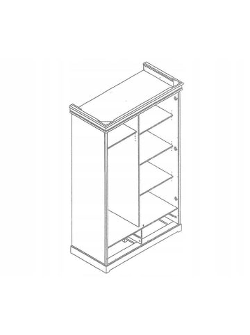 Feldmann-Wohnen Kleiderschrank Toskania Kiefer weiß (RAL 9003) / Natur gebeizt 132 / 62 / 218cm
