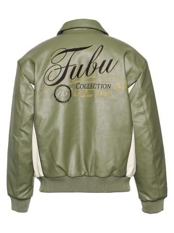 FUBU Lederjacken in olive/white