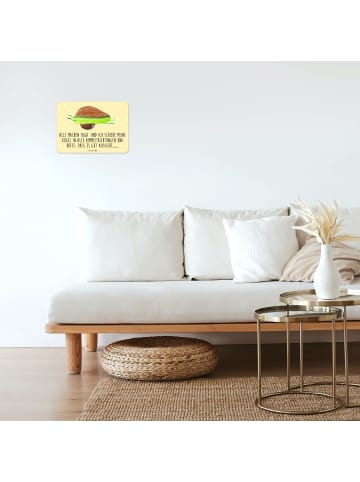 Mr. & Mrs. Panda tafel Avocado Yoga mit Spruch in Gelb Pastell