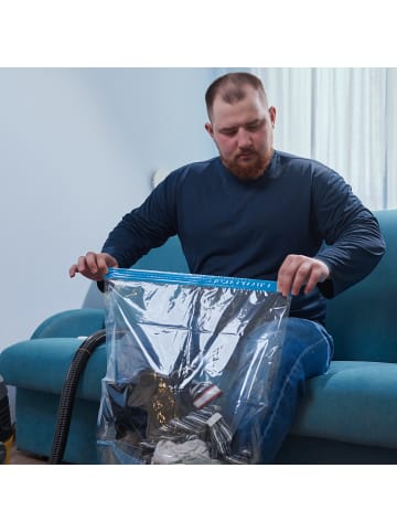 relaxdays 72tlg. Vakuumbeutel Set in Transparent/ Blau