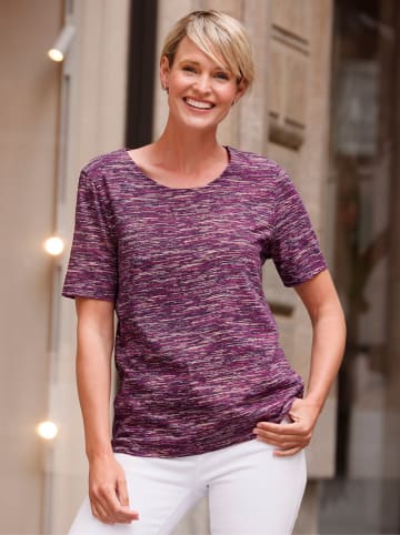 Sieh an! Rundhalsshirt in malve-traube-bedruckt
