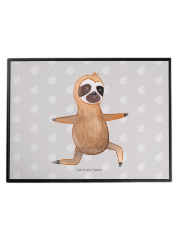 Mr. & Mrs. Panda schreibtischunterlage Faultier Yoga ohne Spruch in Grau Pastell