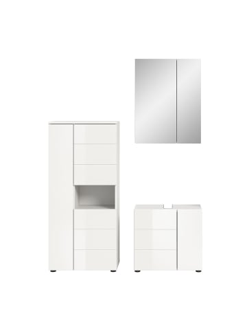 ebuy24 Badmöbelset Vira (3-teilig) Weiß 135 x 34 cm