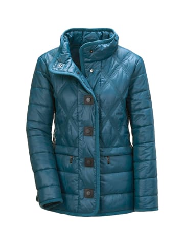 GOLDNER Steppjacke mit dekorativen Druckknöpfen in dunkelpetrol