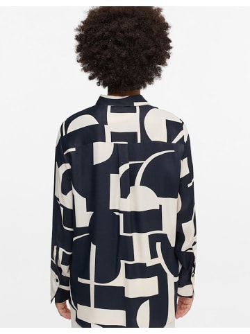 Eterna Langarmbluse in schwarz/beige