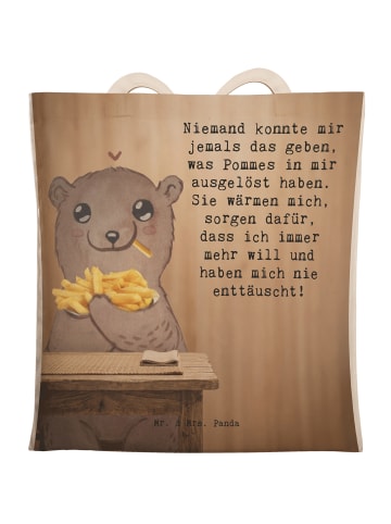 Mr. & Mrs. Panda Umhängetasche Bär Pommes verliebt Design mit Sp... in Weiß