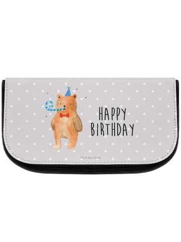 Mr. & Mrs. Panda Kulturtasche Bär Geburtstag mit Spruch in Grau Pastell