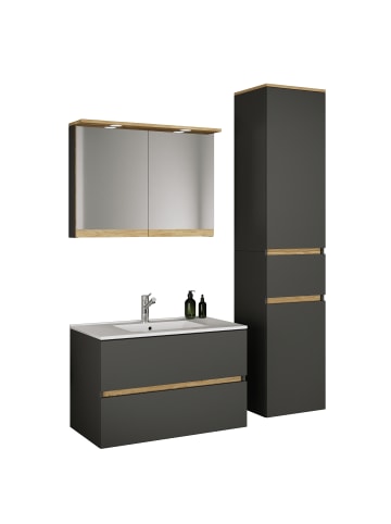 VCM 4 tlg. Badmöbel-Set mit Waschbecken Cosila-I 81 cm in Anthrazit