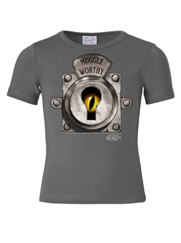 Logoshirt T-Shirt Fantastic Beasts - Muggle Worthy in grau