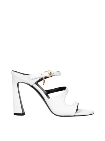 Versace Weiß Leder Stiletto Absatz Sandalen