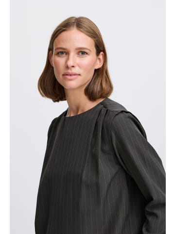 b. young BYMMMIDDE BLOUSE - loose fit in Dark Grey Mel. Pinstripe Mix