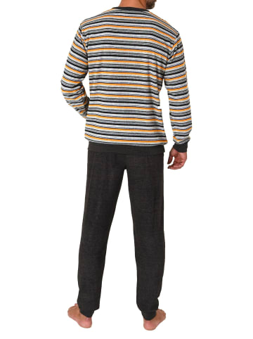 NORMANN langarm Frottee Schlafanzug Pyjama Bündchen - 82264 in orange