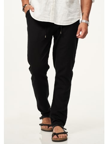 behype Sommerhose - im Chinohosen Stil mit Gummibund & Kordel in Black