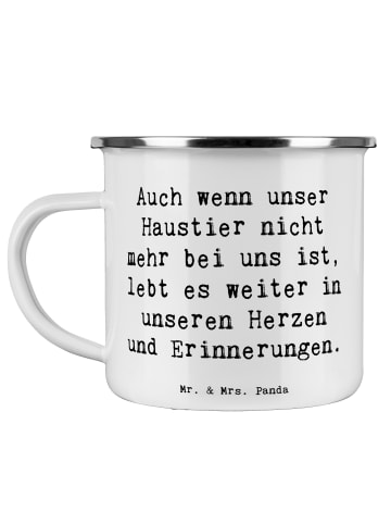 Mr. & Mrs. Panda Emaille Becher Spruch Trauerbewältigung nach de... in Weiß