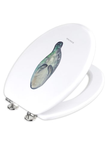 Mr. & Mrs. Panda Toilettendeckel Seekuh Happy ohne Spruch in Weiß