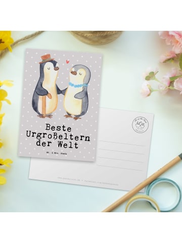 Mr. & Mrs. Panda Grußkarte Pinguin Beste Urgroßeltern der Welt m... in Grau Pastell