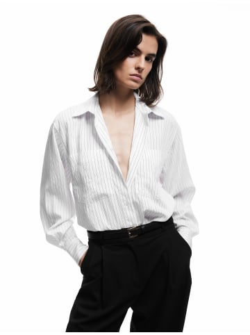 KOTON SHIRTS LS in Weiß Gestreift