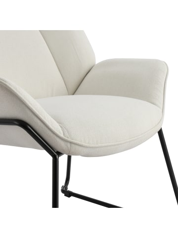 Home Nature Wohnkonzept Lounge Ohrensessel aus Flauschstoff in Weiß 55x60x80 cm