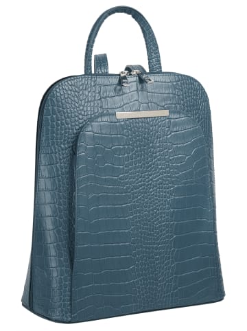 Cluty Rucksack echt Leder in blau