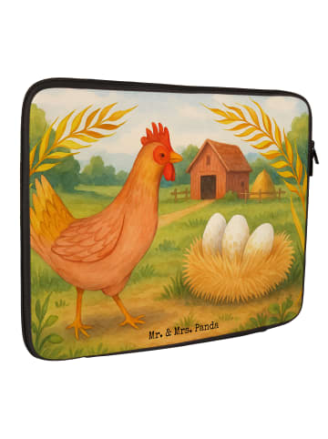 Mr. & Mrs. Panda Laptophülle Huhn Stolz Design ohne Spruch in Weiß