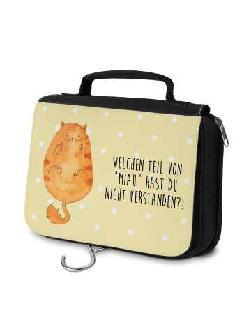 Mr. & Mrs. Panda Waschbeutel Katze Mittelfinger mit Spruch in Gelb Pastell