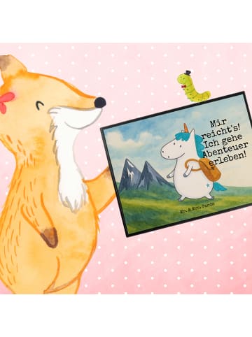 Mr. & Mrs. Panda malunterlage Einhorn Bergsteiger Design mit Spruch in Weiß