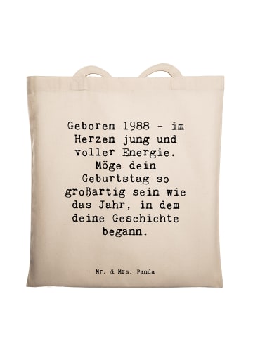 Mr. & Mrs. Panda Tote Bag Spruch 1988 Geburtstag mit Spruch in Weiß