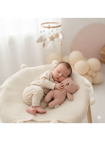 Crochetts Teddy-Bär-Set in Rosa / Weiß – (B)26 x (H)31 x (T)7 cm