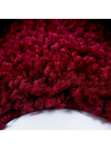 KADIMA DESIGN Teppich Hochflor Shaggy Waschbar Bordüre RHEIN Strapazierfähig in Rot