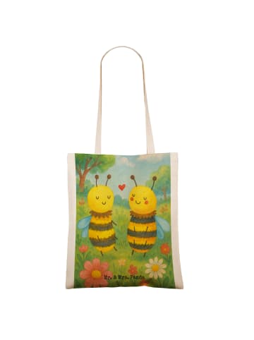 Mr. & Mrs. Panda Shopping Bag Biene Verliebt Design ohne Spruch in Weiß