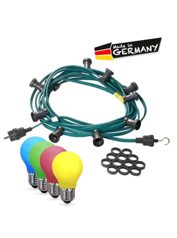 SPICELITE Garten Party Lichterkette Illu 10 bunte LED Tropfenlampen 10m grün