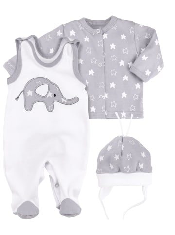 Baby Sweets 3tlg Set Strampler + Shirt + Mütze Little Elephant in bunt