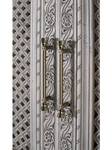 Giner y Colomer 2-türiger Kleiderschrank aus massivem Mangoholz mit gealtertem Finish in White