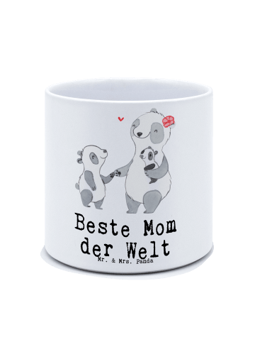 Mr. & Mrs. Panda XL Blumentopf Panda Beste Mom der Welt mit Spruch in Weiß