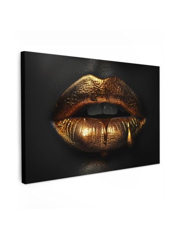 MuchoWow Leinwand bilder Goldene Lippen (BxH)