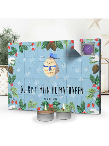 Mr. & Mrs. Panda Adventskalender Eule Matrose mit Spruch in Eisblau
