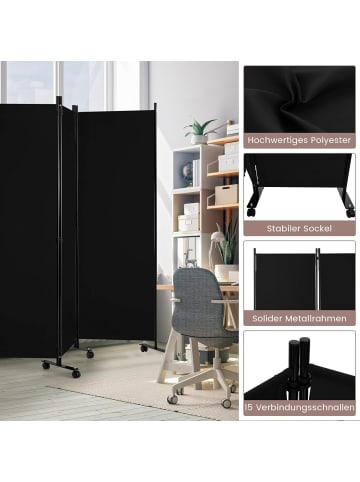 COSTWAY Raumteiler 6 tlg. 172cm in Schwarz