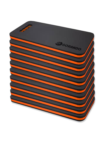 GORANDO 10x Premium Kniekissen für Garten Haus Werkstatt 44x22cm in orange