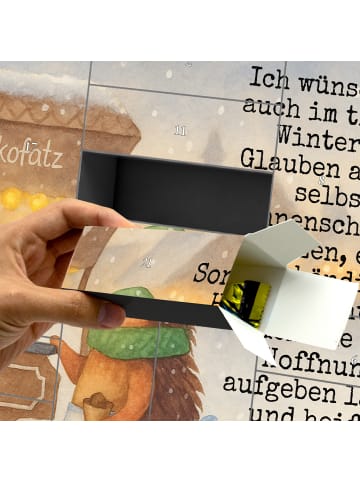 Mr. & Mrs. Panda Adventskalender Igel Maronen Design mit Spruch in Weiß
