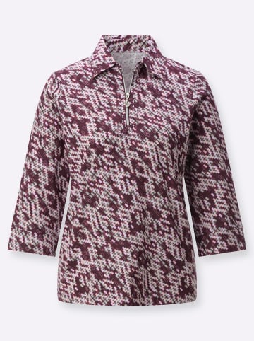 WITT WEIDEN Poloshirt in orchidee-ecru-bedruckt