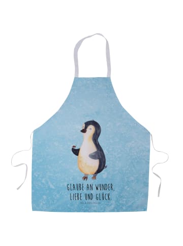 Mr. & Mrs. Panda Kochschürze Pinguin Marienkäfer mit Spruch in Eisblau