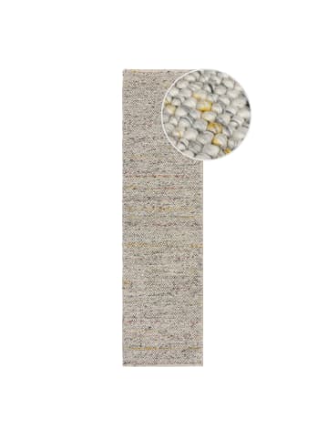 KADIMA DESIGN Wollteppich handgewebt Struktur hochdicht Teppich Wolle-Polyester in Weiß-Multi