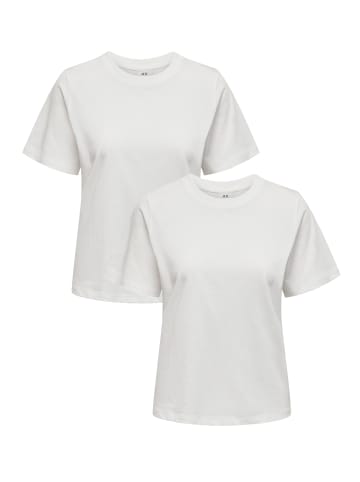 JACQUELINE de YONG Basic T-Shirt 2-er Set VMPAULA in Weiß-2