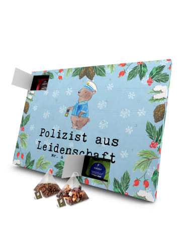 Mr. & Mrs. Panda Adventskalender Polizist Leidenschaft mit Spruch in Eisblau