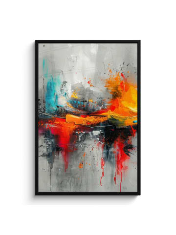 MuchoWow Poster mit Leiste Abstrakte Kunst Explosion  (BxH)