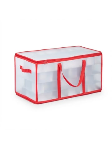 relaxdays Christbaumkugel Tasche in Transparent/ Rot - (B)30 x (H)31 x (T)60 cm