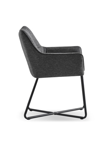 B&D Home 2er-Set: Esszimmerstuhl BREIGHT in Anthrazit - (B)56 x (H)83 x (T)59 cm